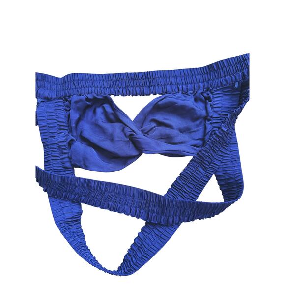 Alice McCall Bikini Top Bralette Smocked Navy Blue Size 2 Designer Luxury Swim - Picture 10 of 10